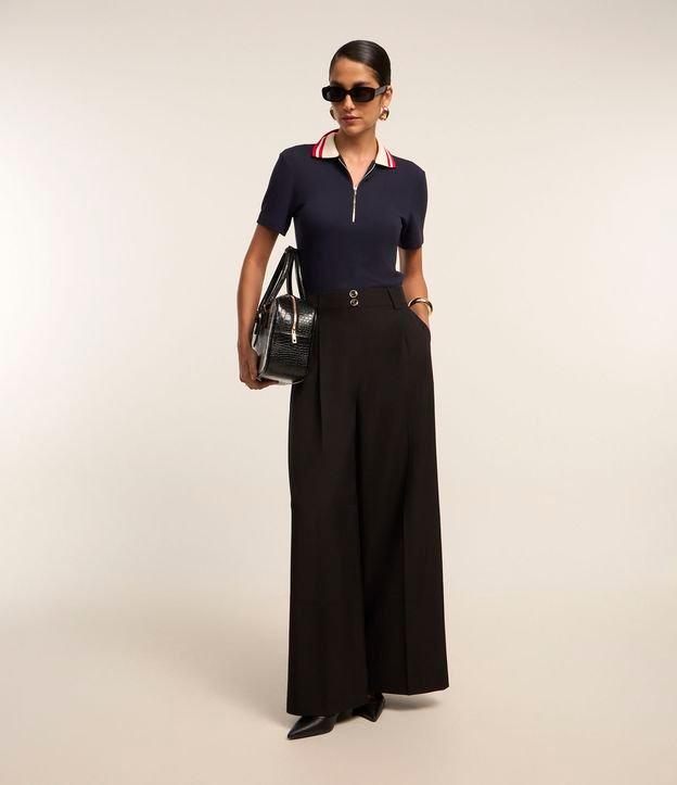 Calça Pantalona Alfaiataria com Pregas Frontais - 2