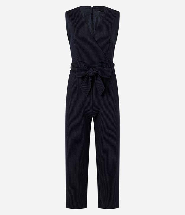 Macacão em Ponto Roma Estampa Risca de Giz - 1