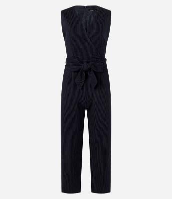 Macacão em Ponto Roma Estampa Risca de Giz