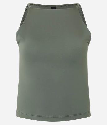 Blusa sem Manga em Microfibra com Gola Halter