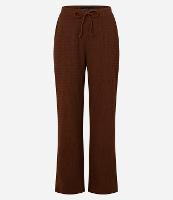 Calça Reta com Textura e Cós Elástico - 1