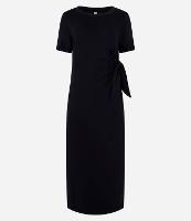 Vestido em Viscose Manga Curta com Decote Careca E Amarração na Lateral - 1