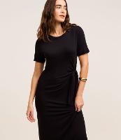 Vestido em Viscose Manga Curta com Decote Careca E Amarração na Lateral - 2