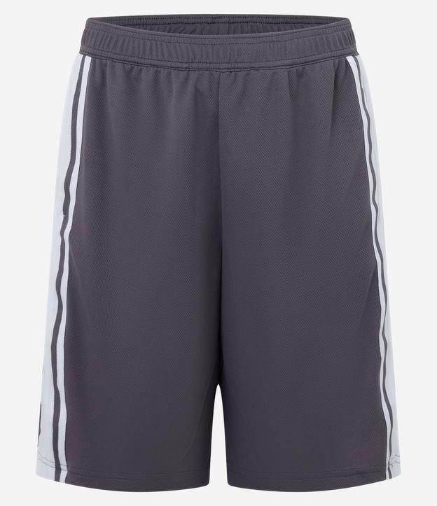 Bermuda de Basquete em Tecnologia Dry com Listras - 1