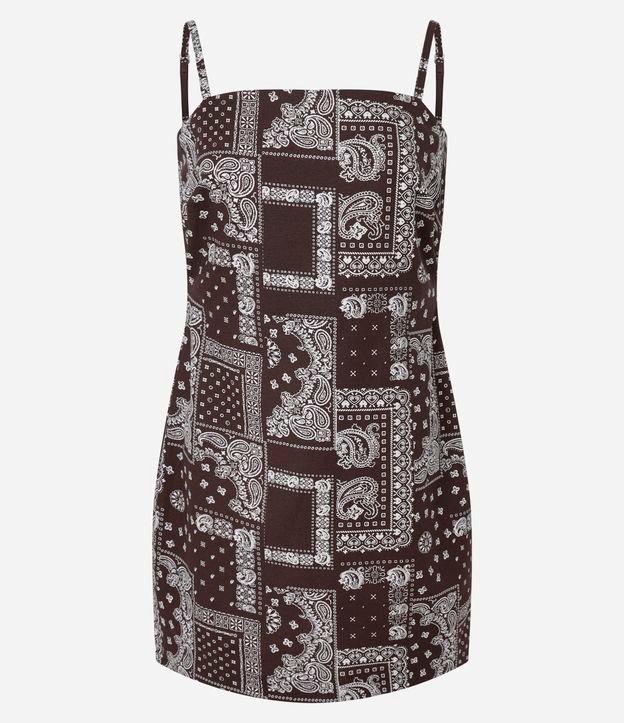 Vestido Curto em Viscolinho com Estampa Lenço - 1