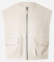 Colete em PU com Bolsos Frontais e Fechamento em Zíper - 1