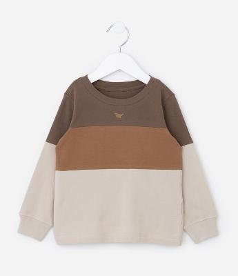 Camiseta Infantil com Recortes e Estampa Dino - Tam 1 a 6 Anos
