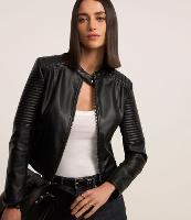 Jaqueta em PU com Detalhe de Ponto Roma - 1