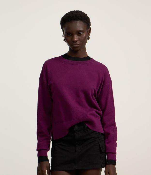 Suéter Boxy em Tricô com Gola Redonda - 2