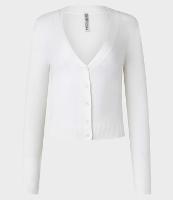 Cardigan Curto em Tricô com Botões - 1