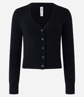 Cardigan Curto em Tricô com Botões