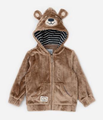 Jaqueta Infantil em Fleece com Capuz de Ursinho - Tam 1 a 5 anos