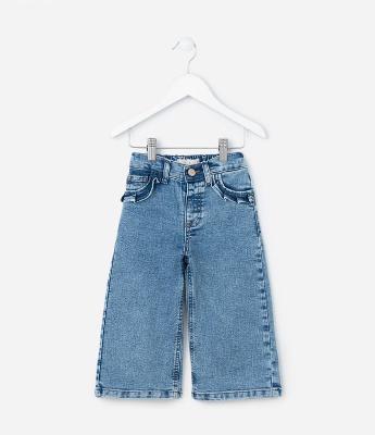 Calça Wide Leg Infantil com Babadinhos - Tam1 a 6 Anos