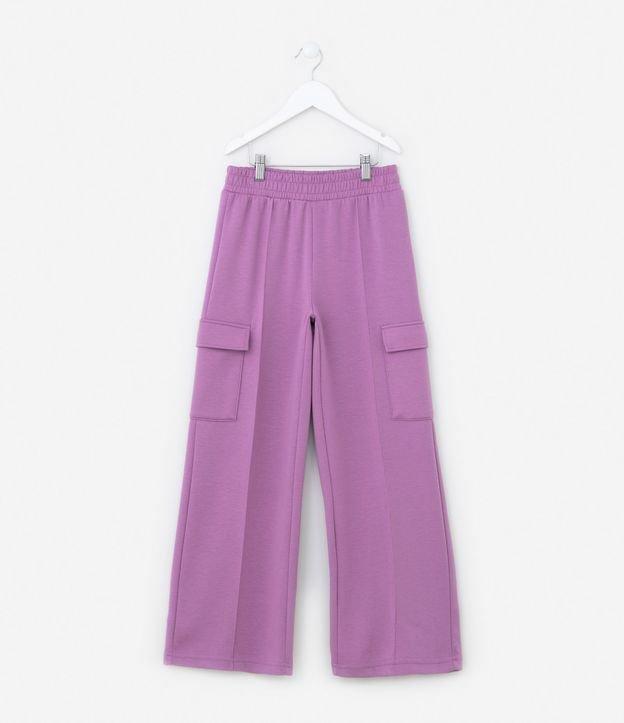 Calça Wide Leg Infantil com Bolsos Cargo - Tam 5 a 14 Anos - 1