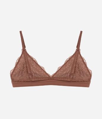 Sutiã Top Sem Bojo Sem Aro e com Renda Floral