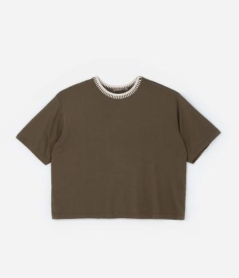 Blusa em Viscose com Gola de Tricô Curve & Plus Size