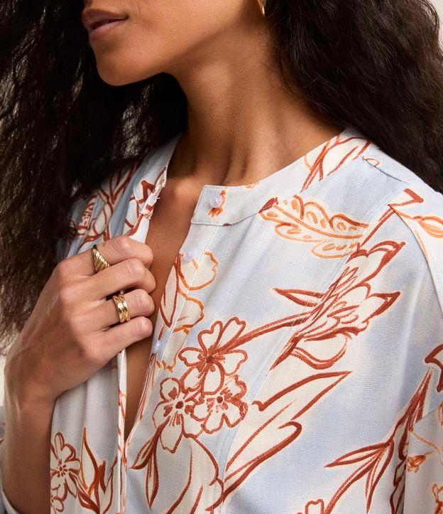 Vestido Chemise Midi em Viscolinho Estampa Floral - 2