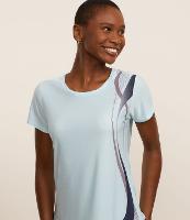 Camiseta Esportiva Alongada com Estampa de Ondas - 2