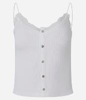 Blusa com Alcinha em Ribana com Detalhamento em Renda e Botões - 1