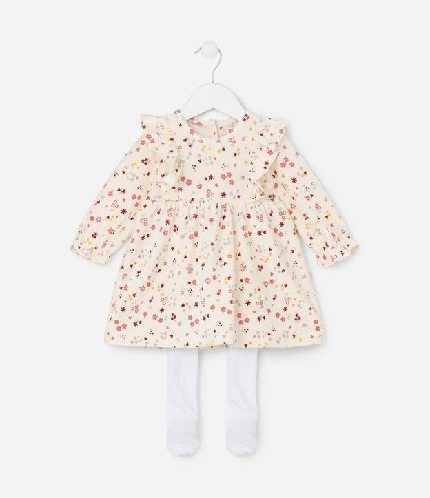 Vestido Infantil Canelado com Babado - Tam 0 a 18 meses - 1