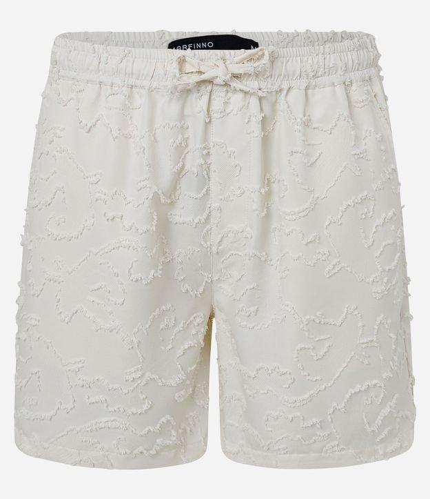 Bermuda com Cós Elástico Detalhes Navalhados e Textura - 2