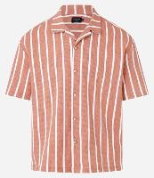 Camisa Boxy Alfaiatada em Viscose com Textura e Listras - 1