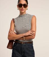 Blusa Manga Curta em Moletinho com Estampa de Listras - 2