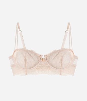 Sutiã sem Bojo e com Aro em Renda Floral