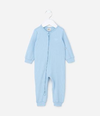 Macacão Infantil Canelado com Zíper - Tam RN a 18 meses