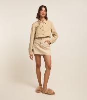 Saia Cintura Alta em Jeans com Barra a Fio - 1