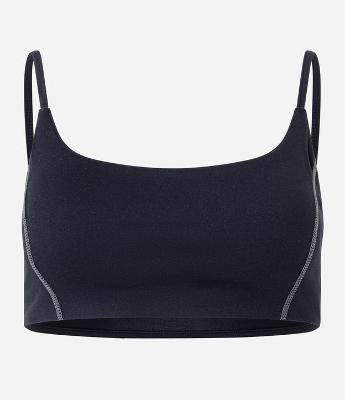 Top Esportivo em Microfibra com Bojo e Costura Frontal