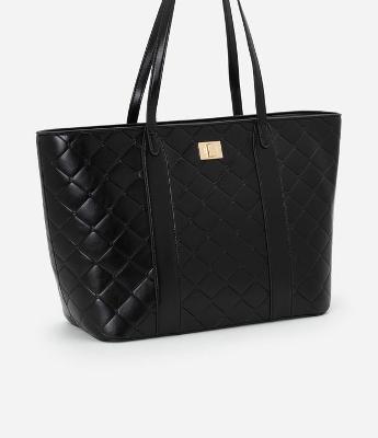 Bolsa Grande em PU com Textura Embossed