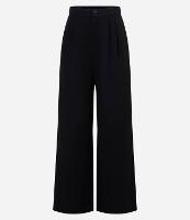 Calça Wide Leg em Moletom com Botão no Cós - 1