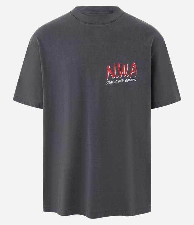 Camiseta Relaxed em Algodão com Estampa Lettering N.W.A - 1