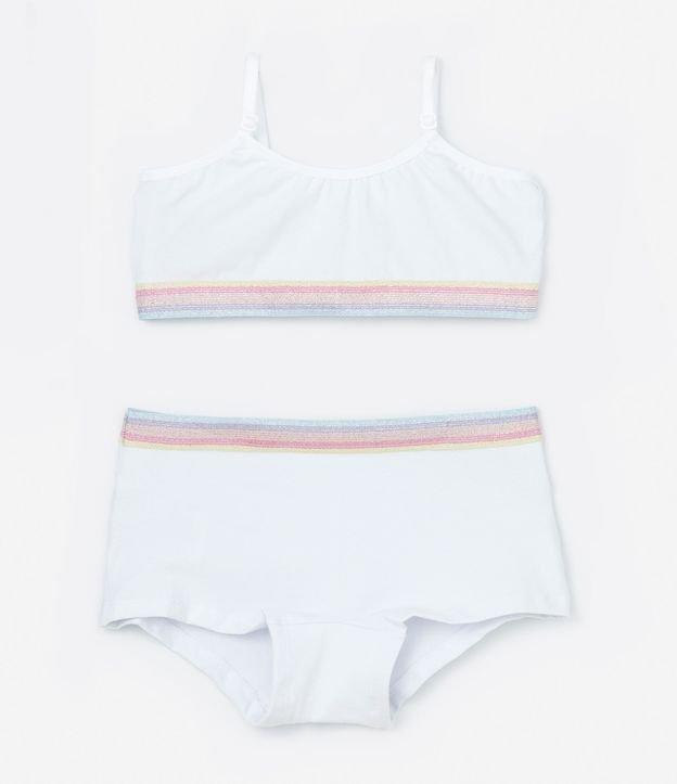 Conjunto Sutiã e Calcinha Infantil com Elástico Brilhosos - Tam 9 ao 14 Anos - 1