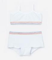 Conjunto Sutiã e Calcinha Infantil com Elástico Brilhosos - Tam 9 ao 14 Anos - 1