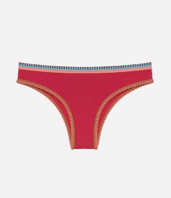 Biquíni Calcinha em Microfibra com Costura Colorida e Contrastante