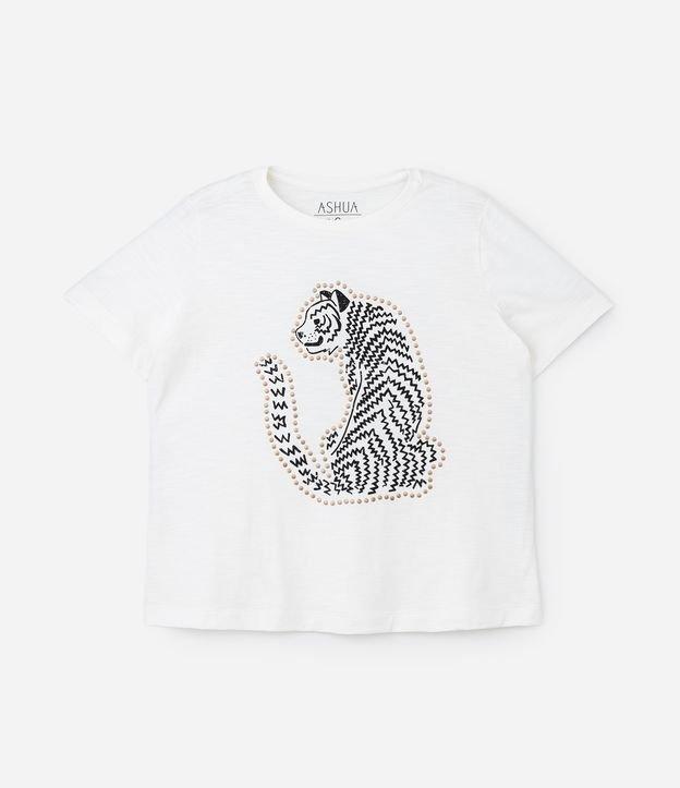 Blusa Estampada de Tigre com Tachinhas Curve & Plus Size - 1