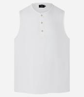 Regata Regular em Crepe com Botões na Gola - 1