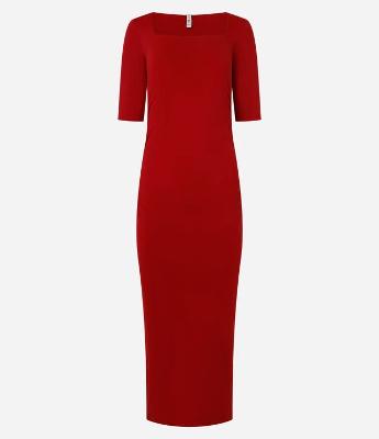 Vestido New Midi em Microfibra com Fenda