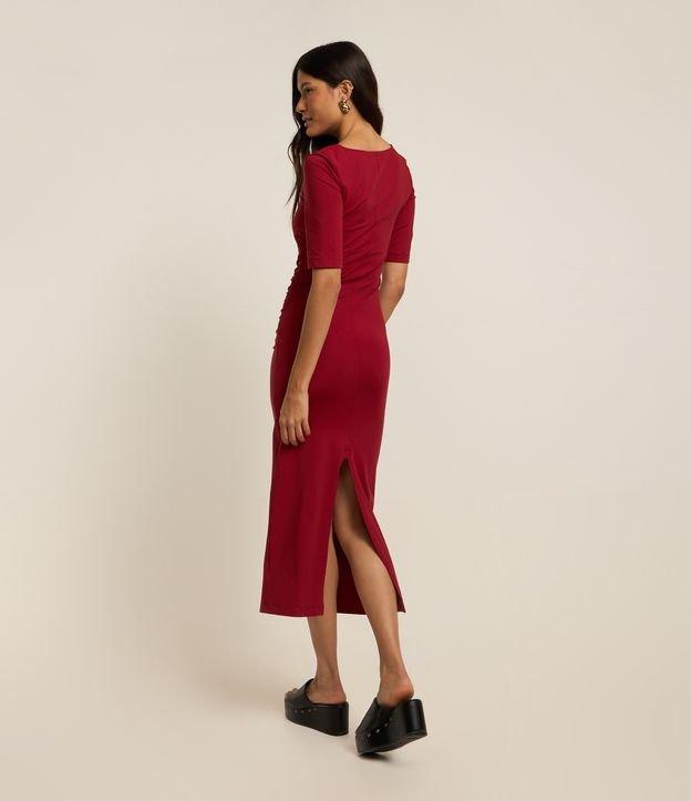 Vestido New Midi em Microfibra com Fenda - 2
