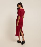 Vestido New Midi em Microfibra com Fenda - 2