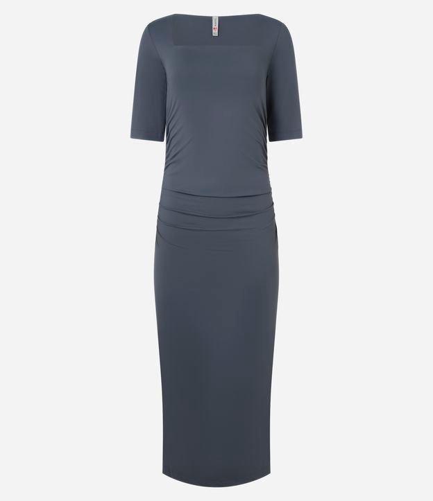 Vestido New Midi em Microfibra com Fenda - 1