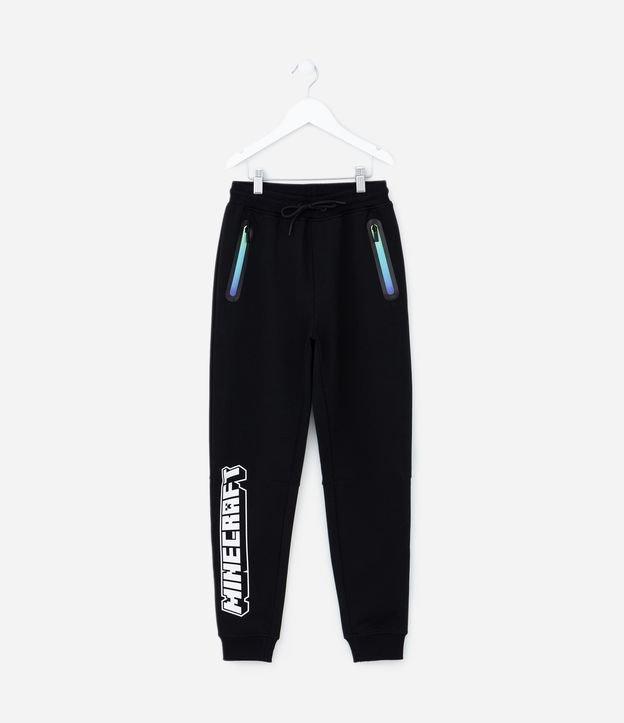 Calça Infantil Leve com Bolsos e Estampa Minecraft - Tam 5 a 14 Anos - 1
