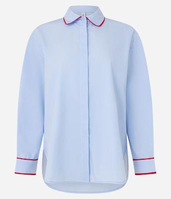 Camisa Oversized em Tricoline com Detalhe Contrastante