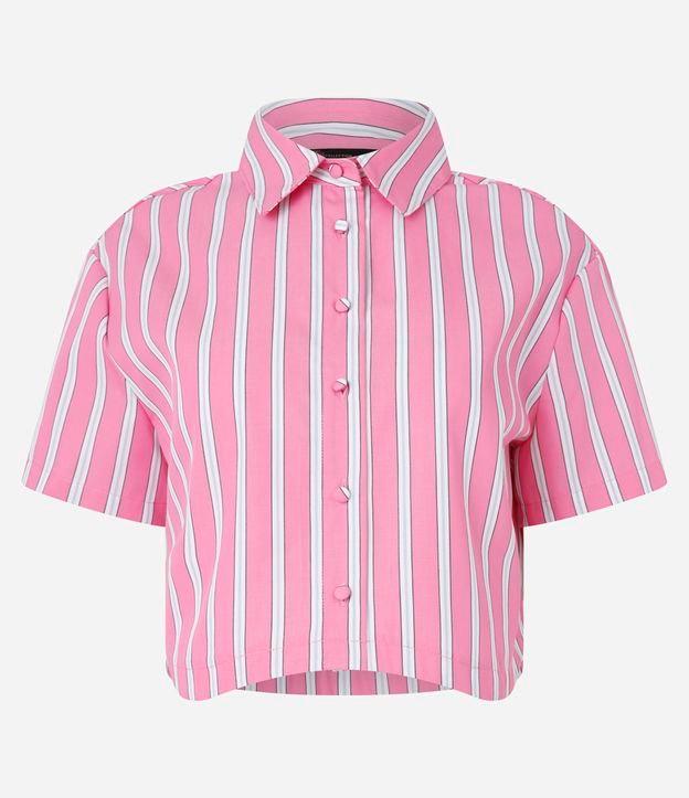Camisa Listrada em Tricoline com Fio Tinto - 1