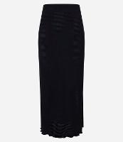 Saia Midi Texturizado com Fenda Lateral - 1