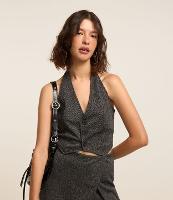 Colete Jacquard Frente Única com Botões - 1