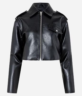 Jaqueta Biker em Pu Brilhoso com Zíper