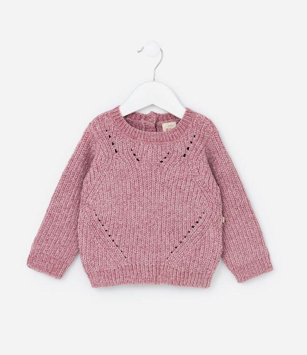 Blusão Infantil em Chenille Texturizado - Tam 0 a 18 meses - 1